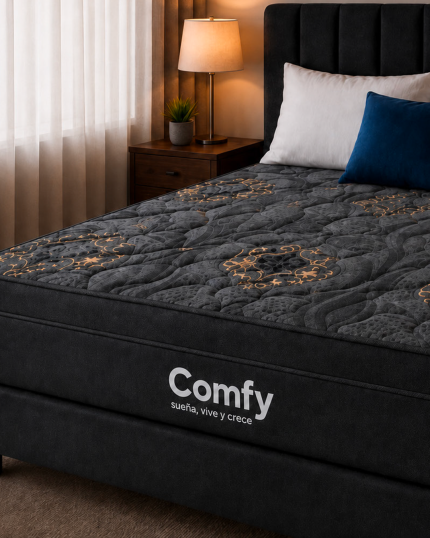 Colchón Comfy Evony Black, línea Soporte Premium